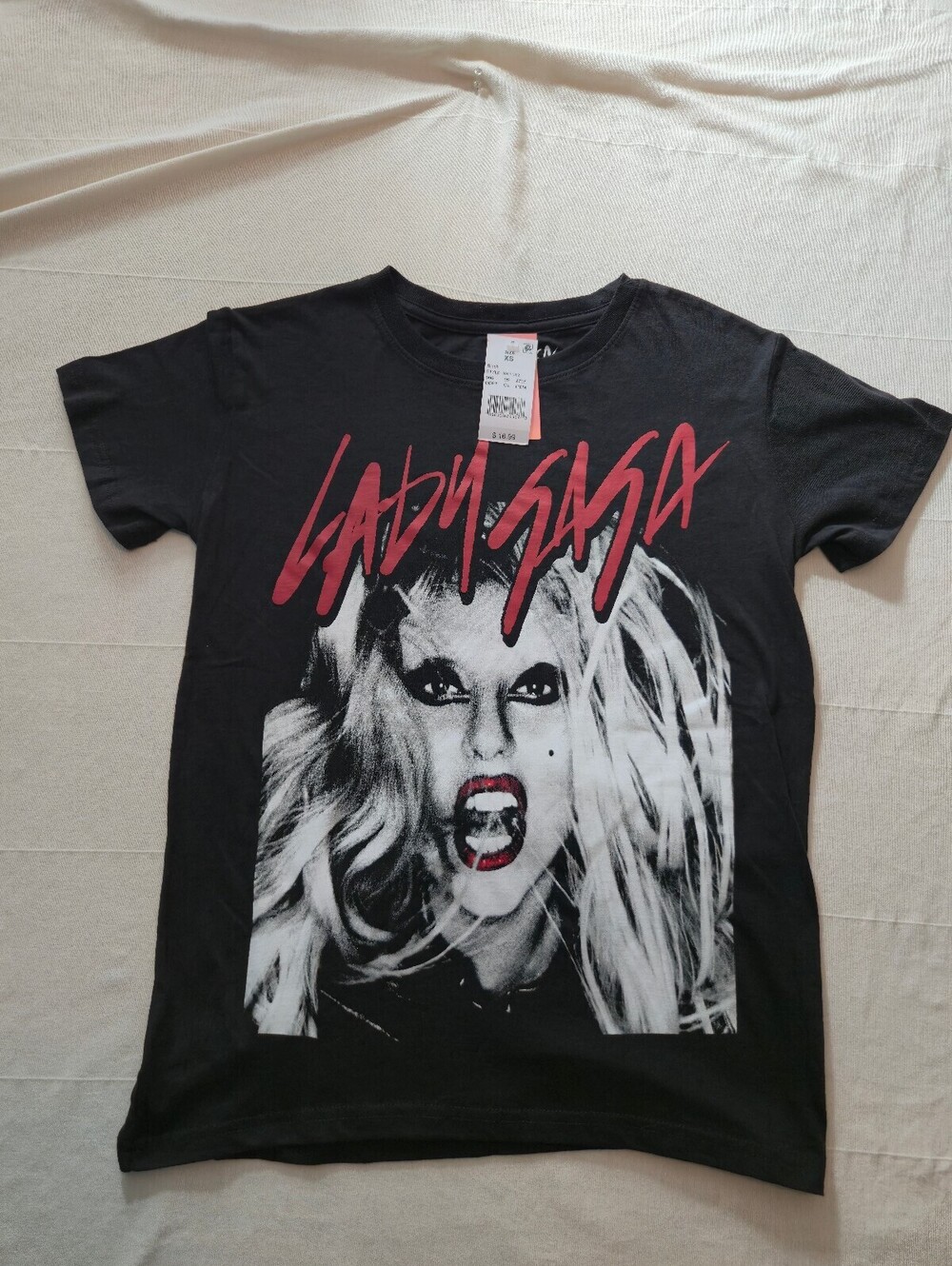 Lady Gaga Black Graphic T-Shirt XS New With Tags